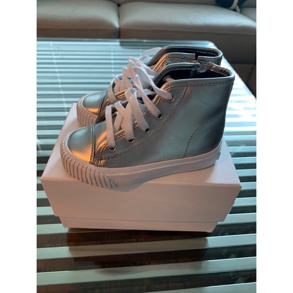 Burberry silver high tops SZ 24/SZ 7.5 US - Picture 3 of 7